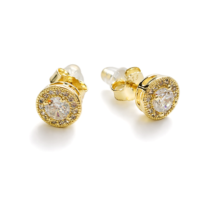 Women's Gold S925 Round Earrings