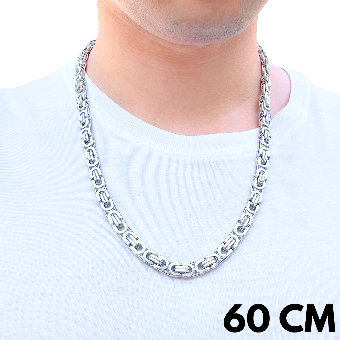 White Gold Noble Chain - 8mm