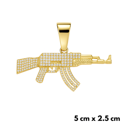 SET - Gold Royal Chain 4mm + AK Pendant Gold