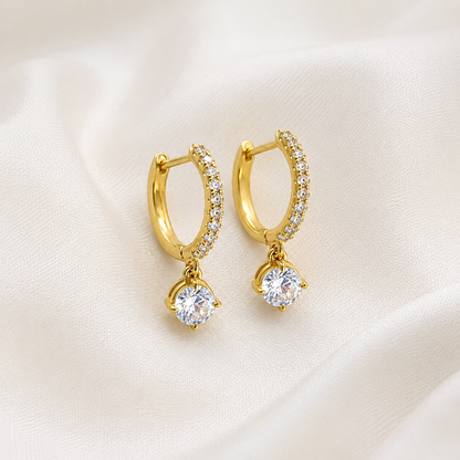 Women's Gold S925 Cubic Zirconia Hoop Earrings