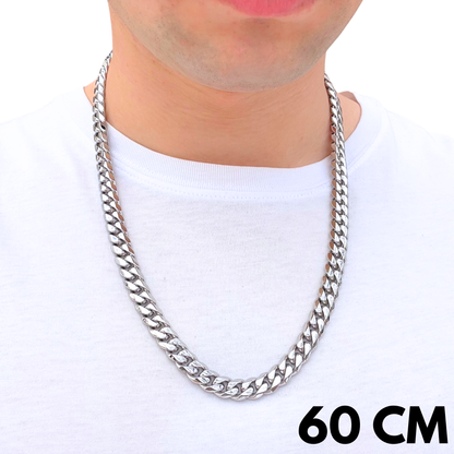 White Gold Cuban Chain - 10mm