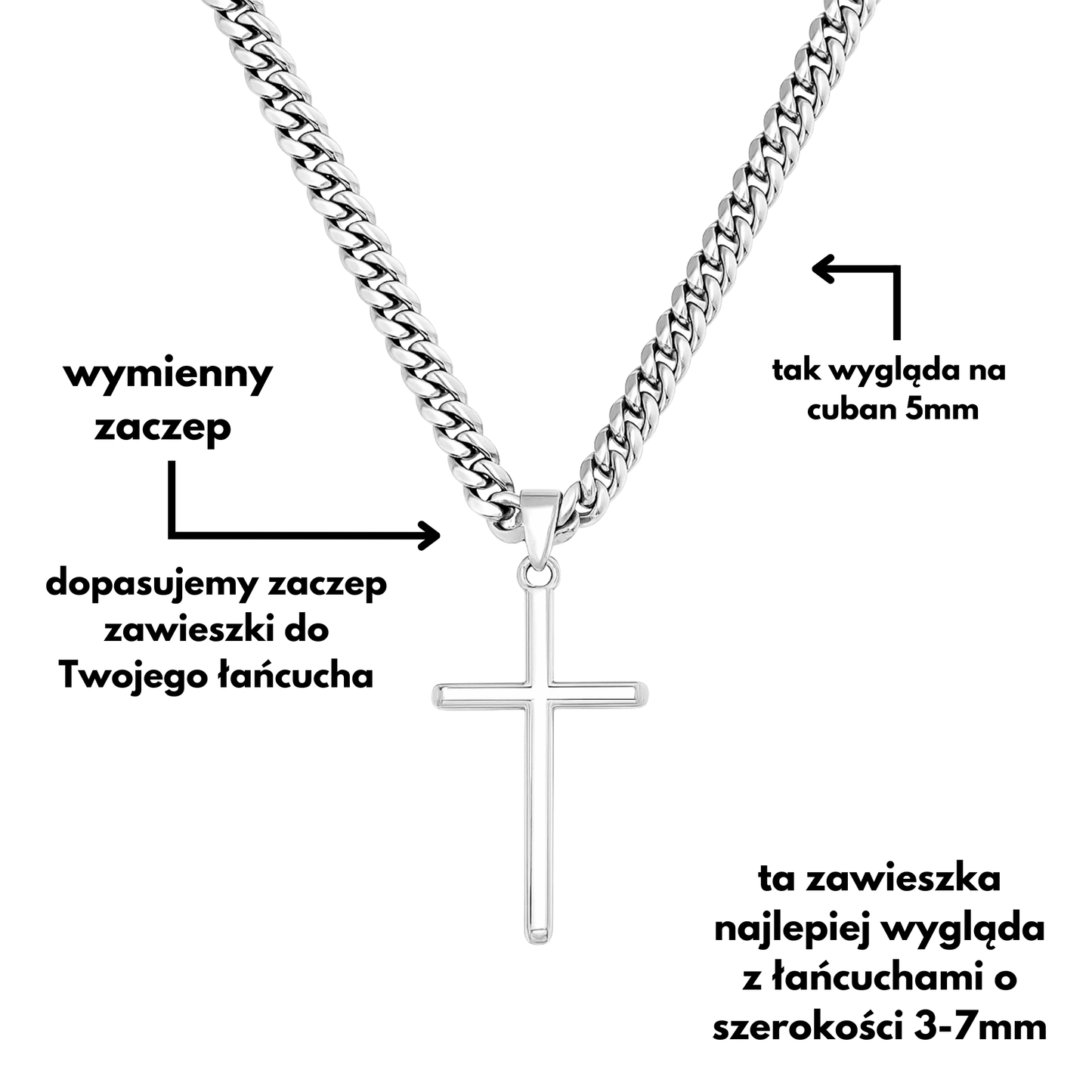 Simple Cross Pendant White Gold