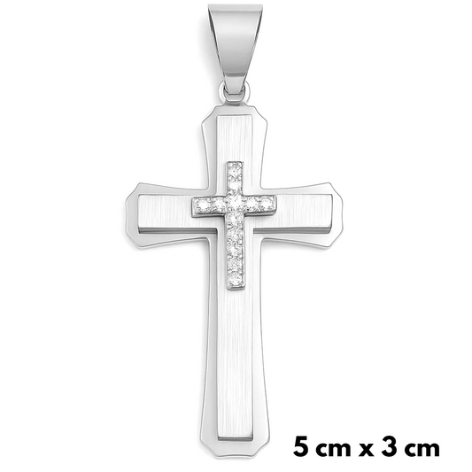 Royal Cross Pendant White Gold