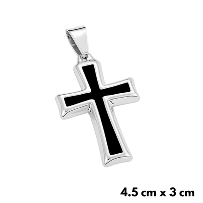 Black Cross Pendant White Gold