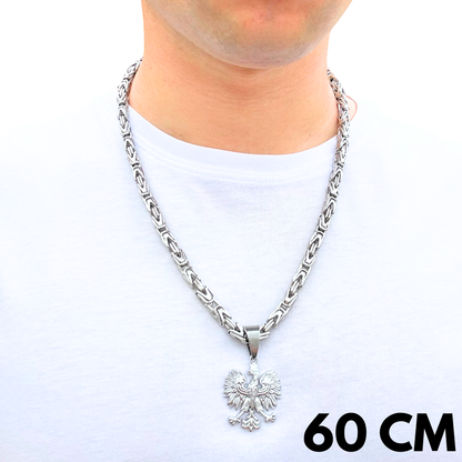 SET - White Gold Imperial Chain 6mm + Eagle Pendant White Gold