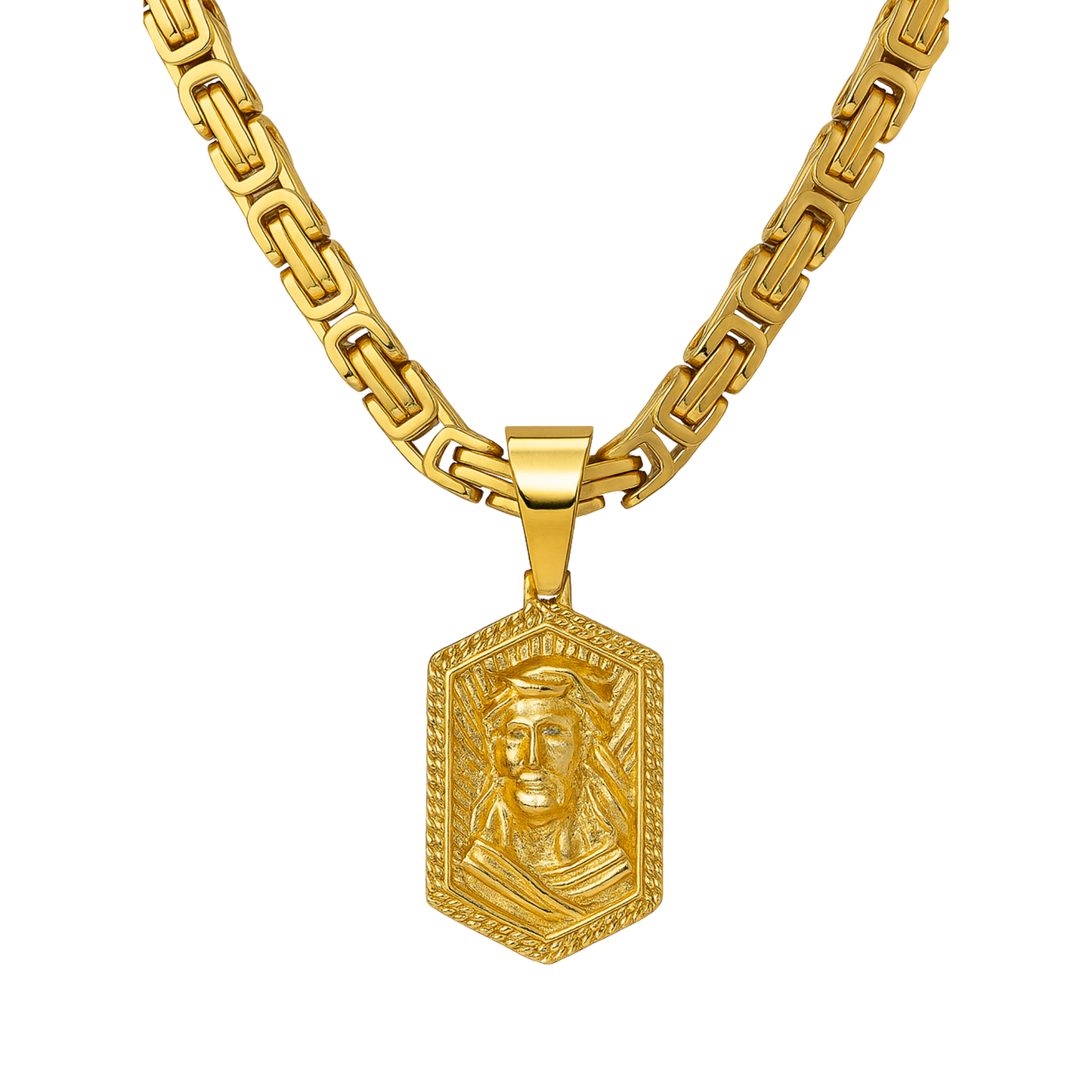 Jesus Medal Pendant Gold