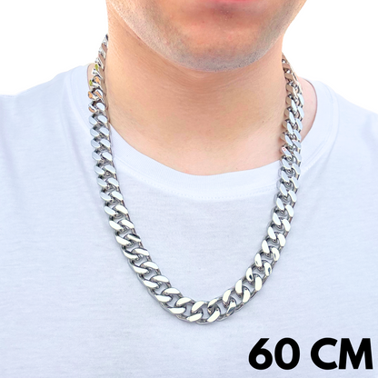White Gold Cuban Chain - 14mm