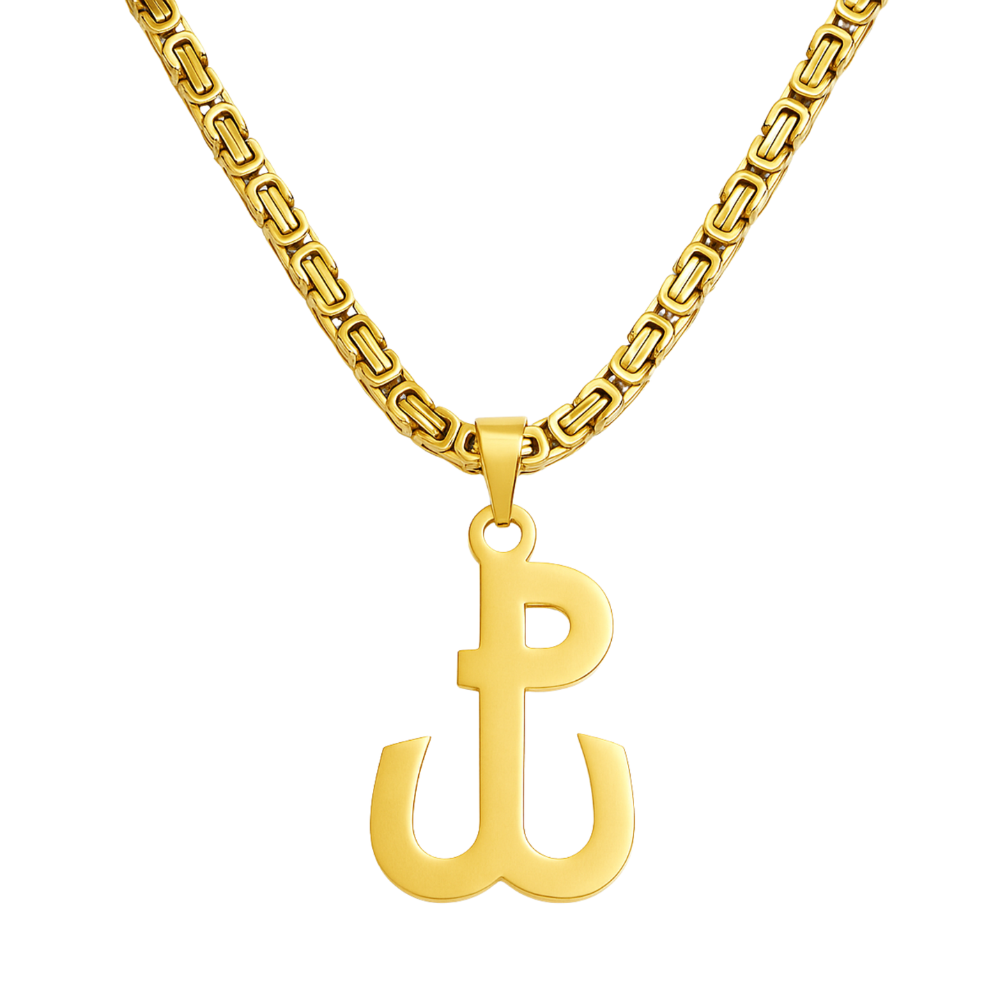 SET - Gold Royal Chain 4mm + Fighting Poland Pendant Gold