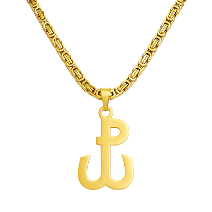 SET - Gold Royal Chain 4mm + Fighting Poland Pendant Gold