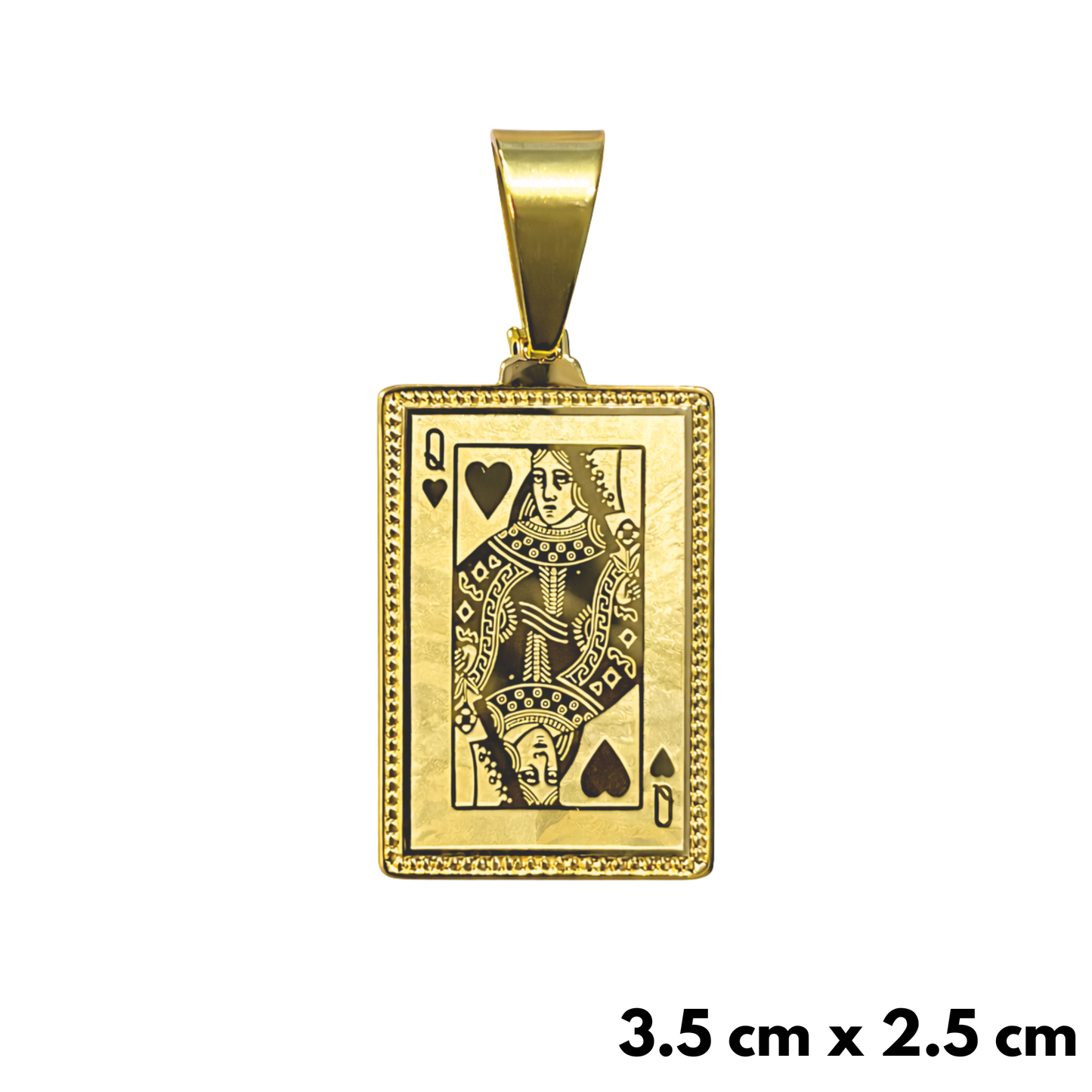 Queen Card Pendant Gold