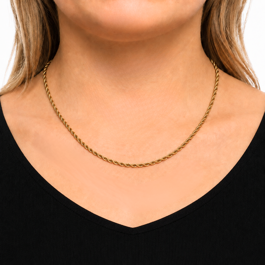 Women's Gold Rope Chain - 3mm