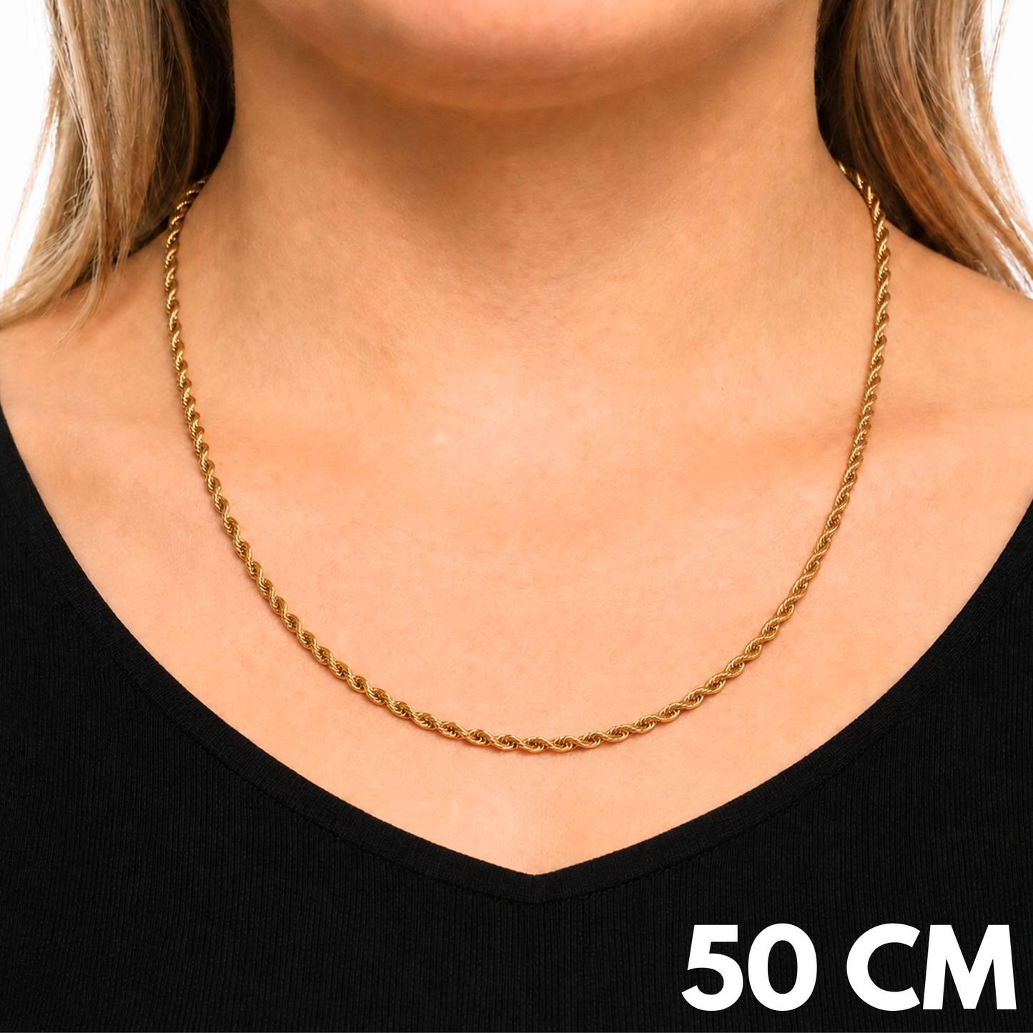 Women's Gold Rope Chain - 3mm