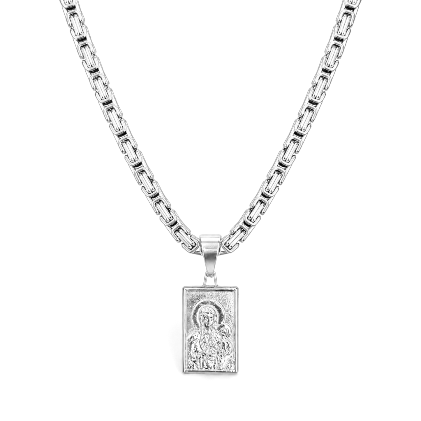 Black Madonna of Częstochowa Pendant White Gold