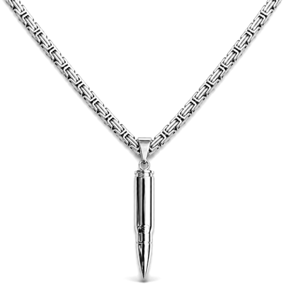 Bullet Pendant White Gold