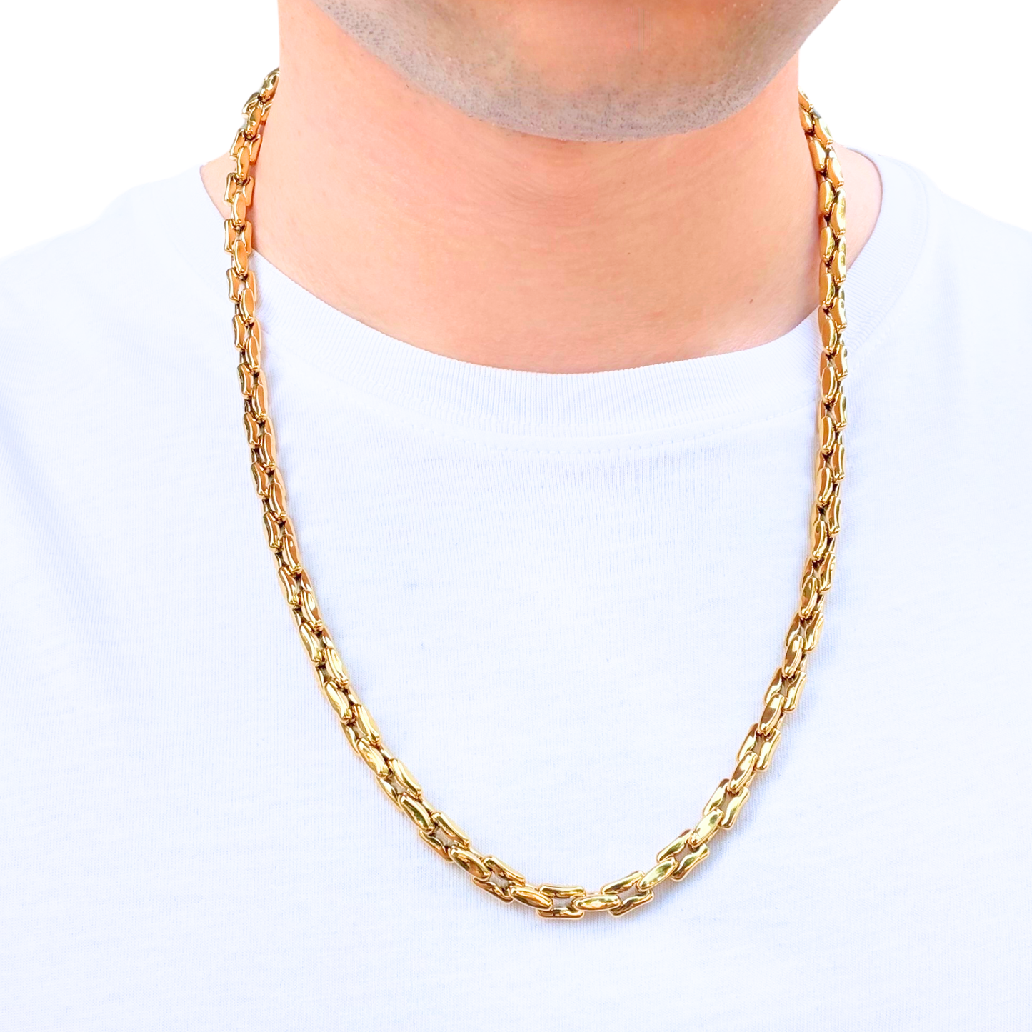 Gold Anchor Chain - 7mm