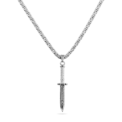 Knife Pendant White Gold