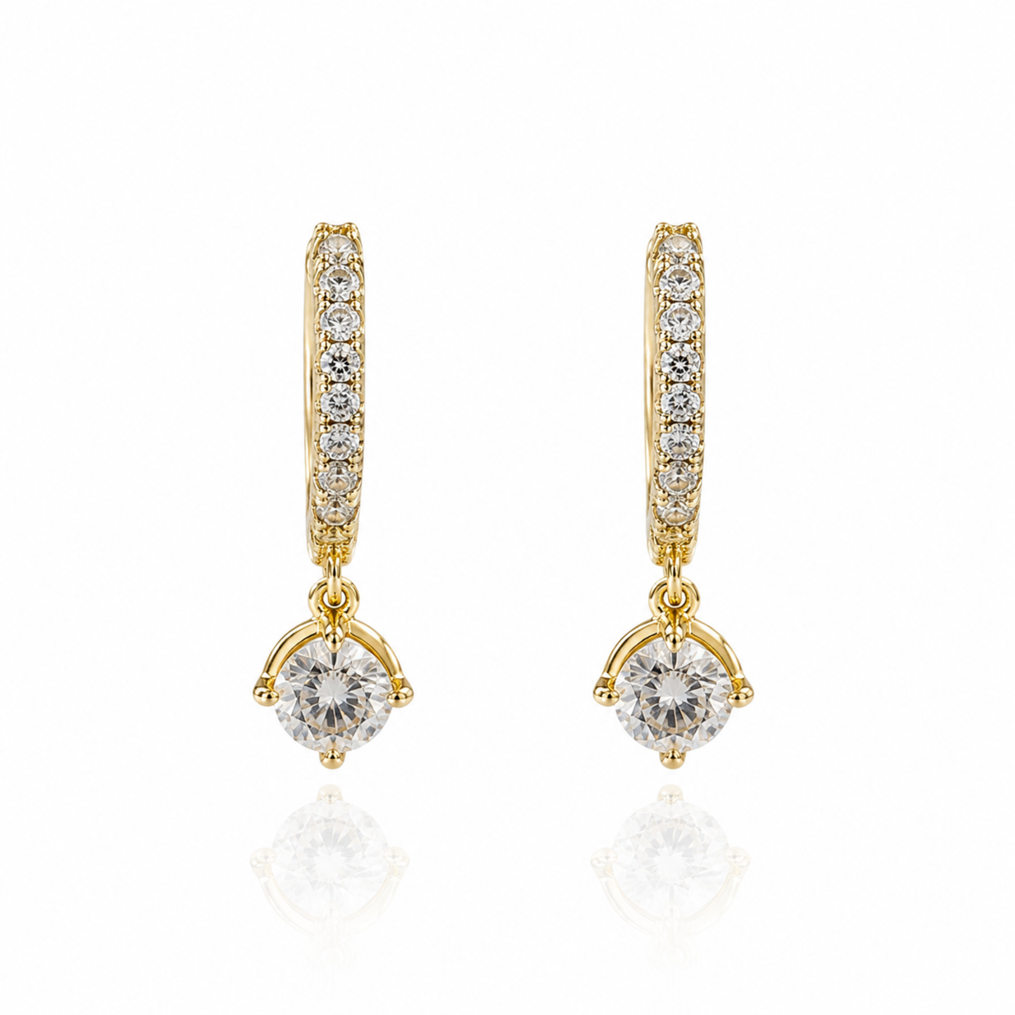 Women's Gold S925 Cubic Zirconia Hoop Earrings