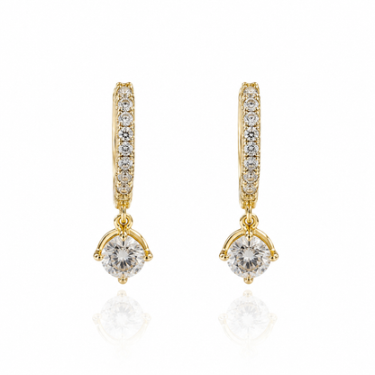 Women's Gold S925 Cubic Zirconia Hoop Earrings