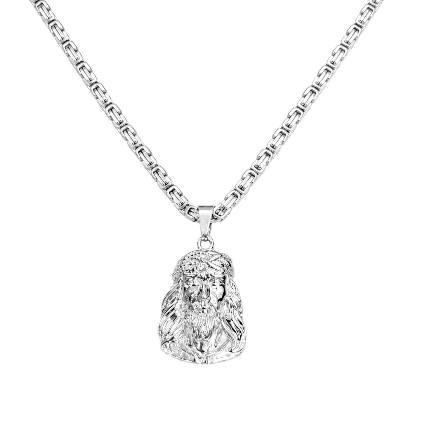 Jesus Thorn Pendant White Gold