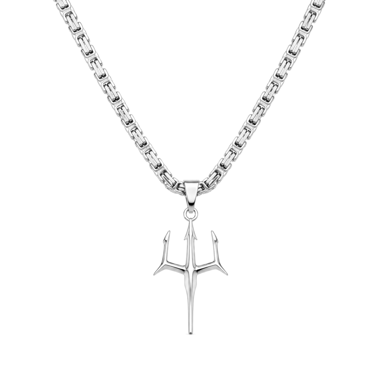 Trident Pendant White Gold