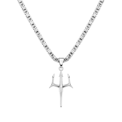 Trident Pendant White Gold