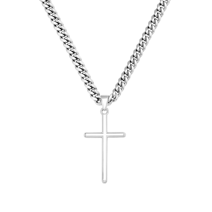 Simple Cross Pendant White Gold
