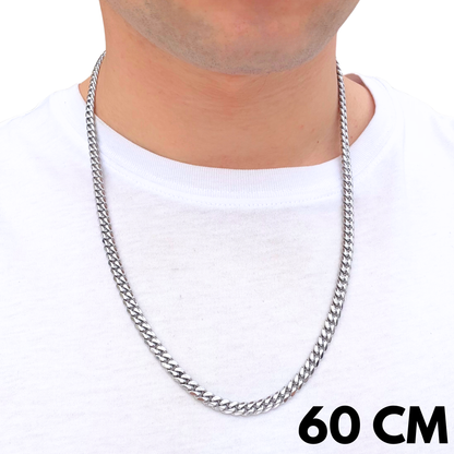 White Gold Cuban Chain - 6mm