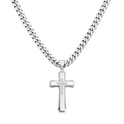 Royal Cross Pendant White Gold
