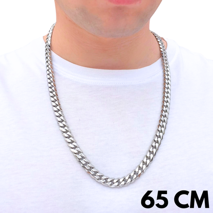 White Gold Cuban Chain - 10mm