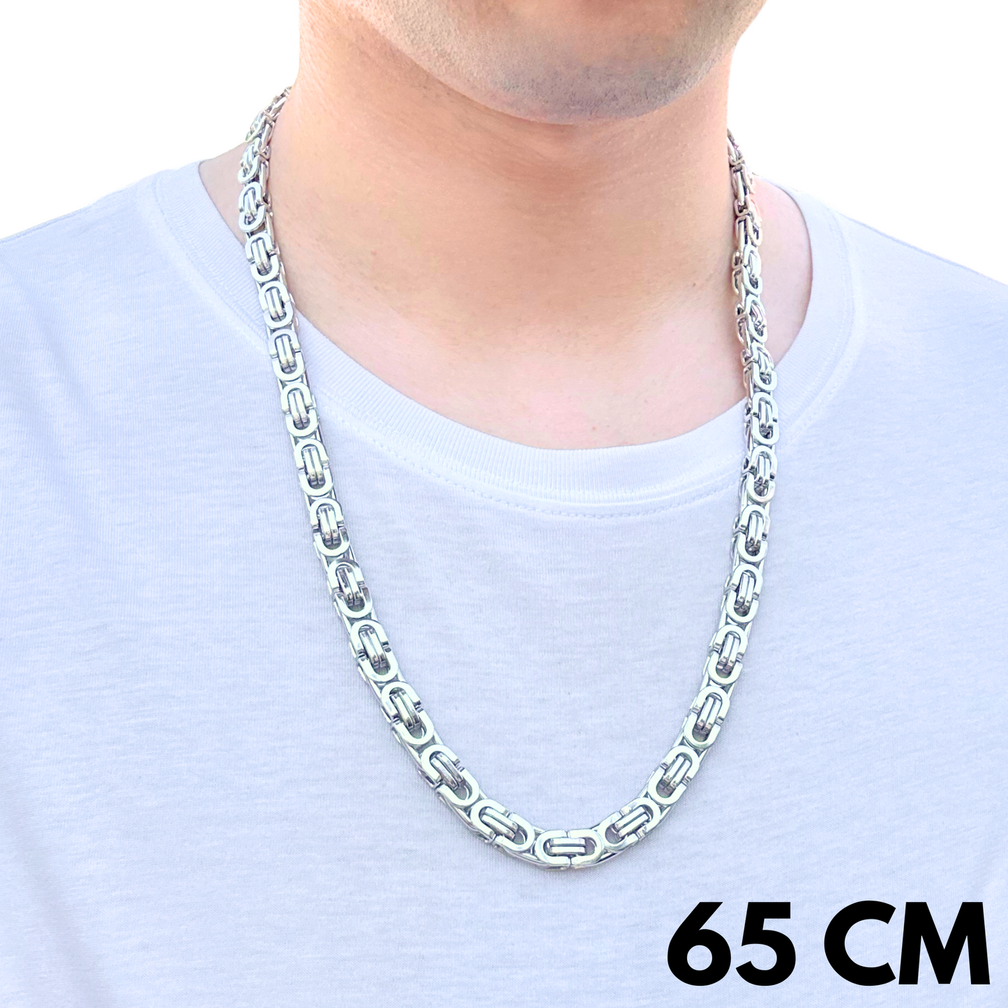 White Gold Noble Chain - 8mm