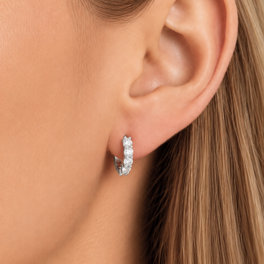 2.0 ct Moissanite Diamond Hoop Earrings S925 White Gold Women's