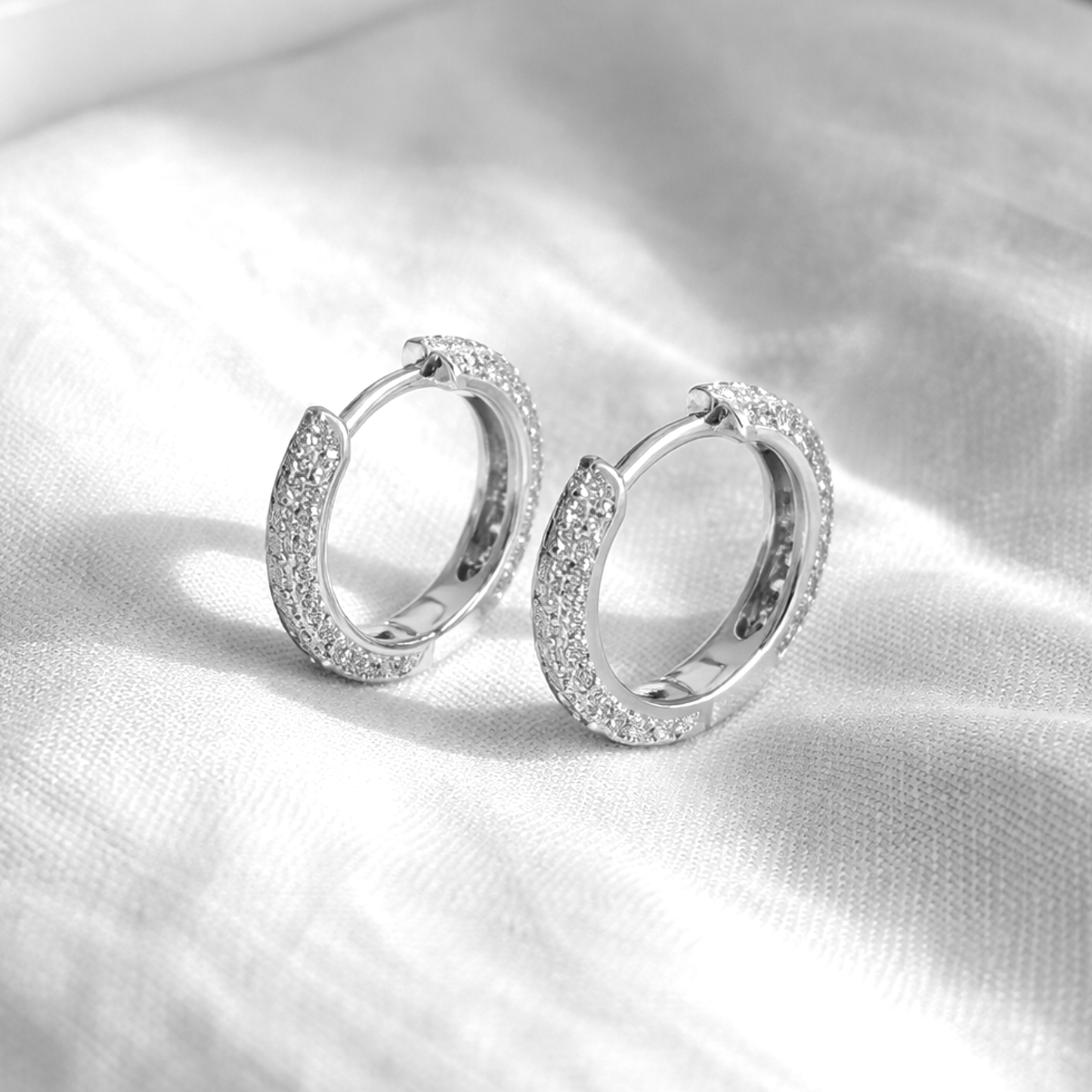 Kolczyki Crystal Hoop S925 Srebrne Damskie