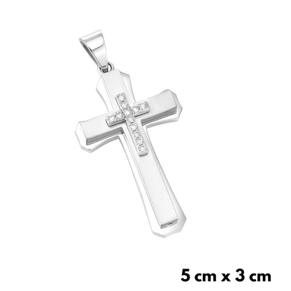 Royal Cross Pendant White Gold