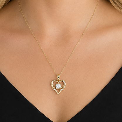 Linea Heart Necklace with 1 Carat Moissanite S925 Gold for Women