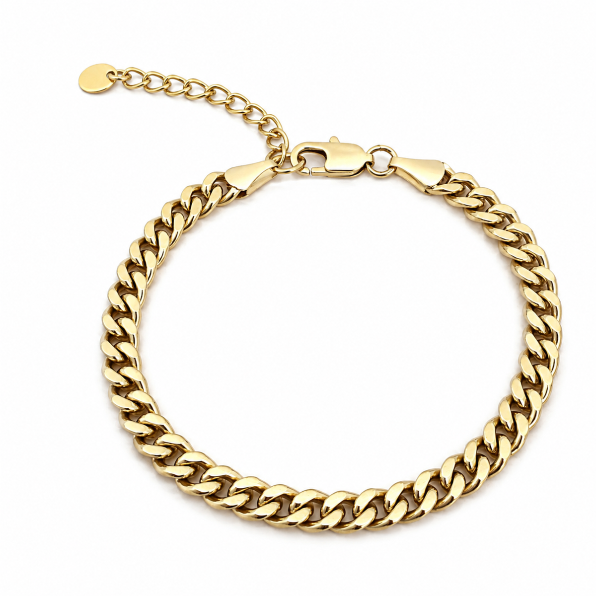 Women's Gold 7mm Cuban Ankle Bracelet