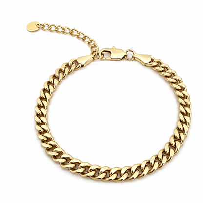 Women's Gold 7mm Cuban Ankle Bracelet