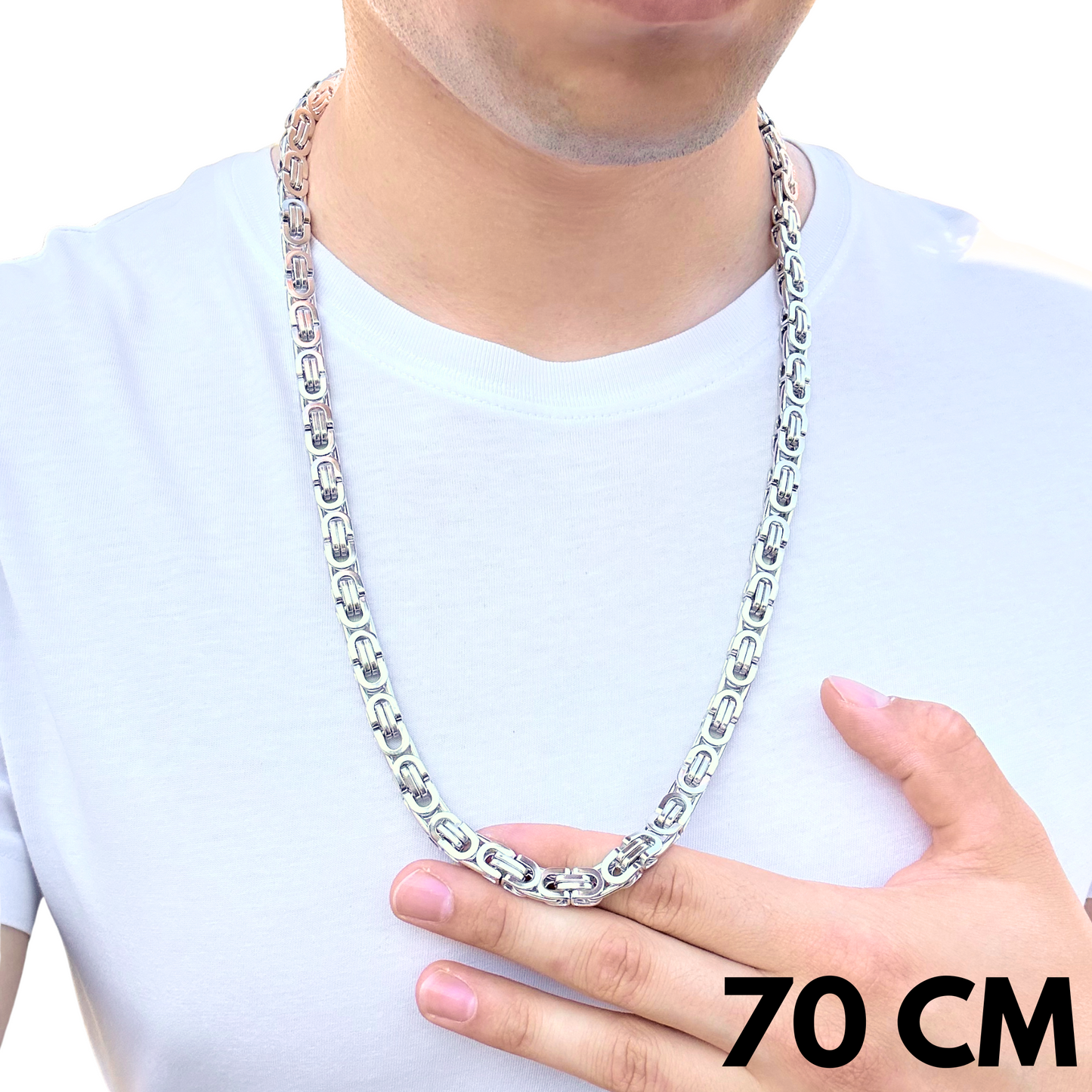 White Gold Noble Chain - 8mm