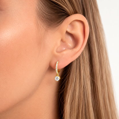 Women's Gold S925 Cubic Zirconia Hoop Earrings