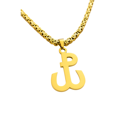 SET - Gold Royal Chain 4mm + Fighting Poland Pendant Gold