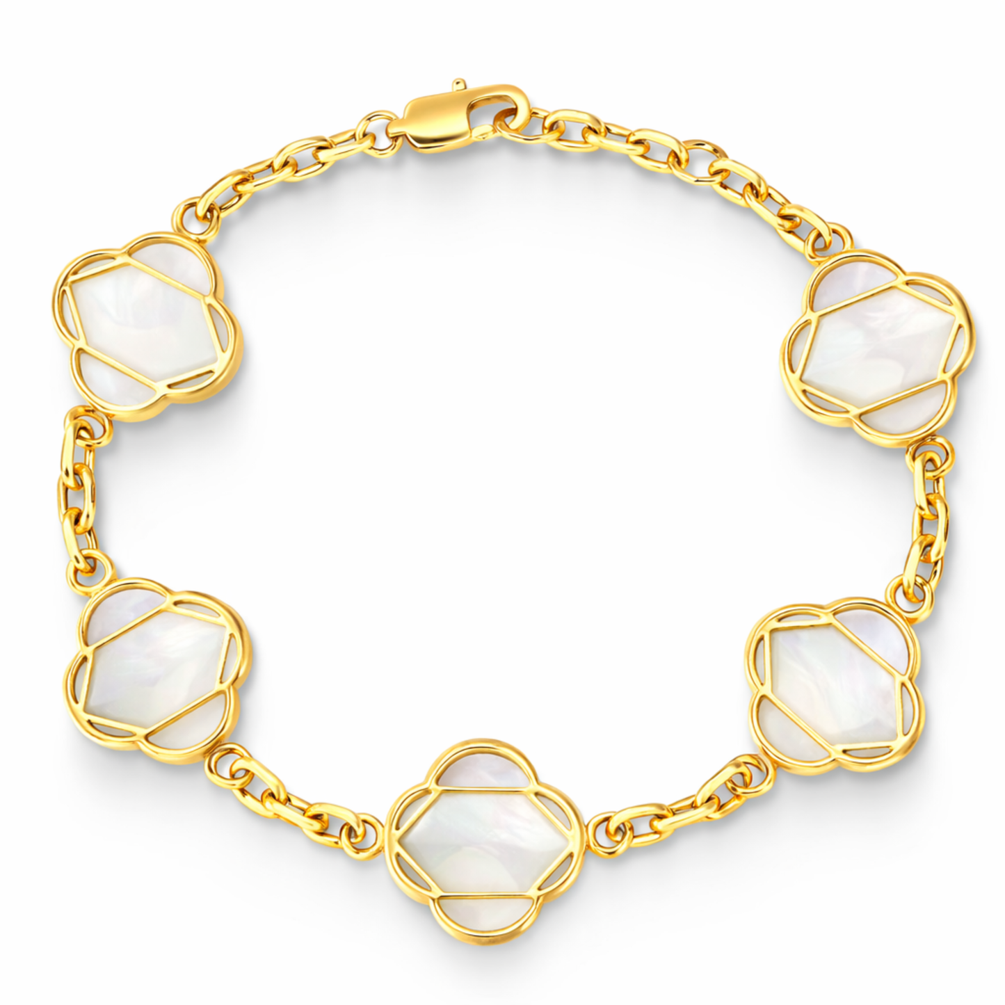 Women's Gold White Clover Linea Bracelet