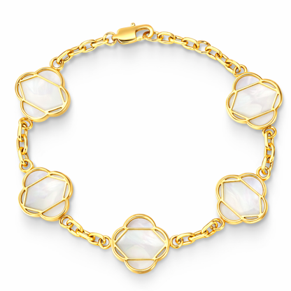 Women's Gold White Clover Linea Bracelet