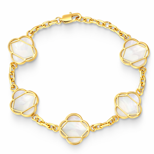 Women's Gold White Clover Linea Bracelet
