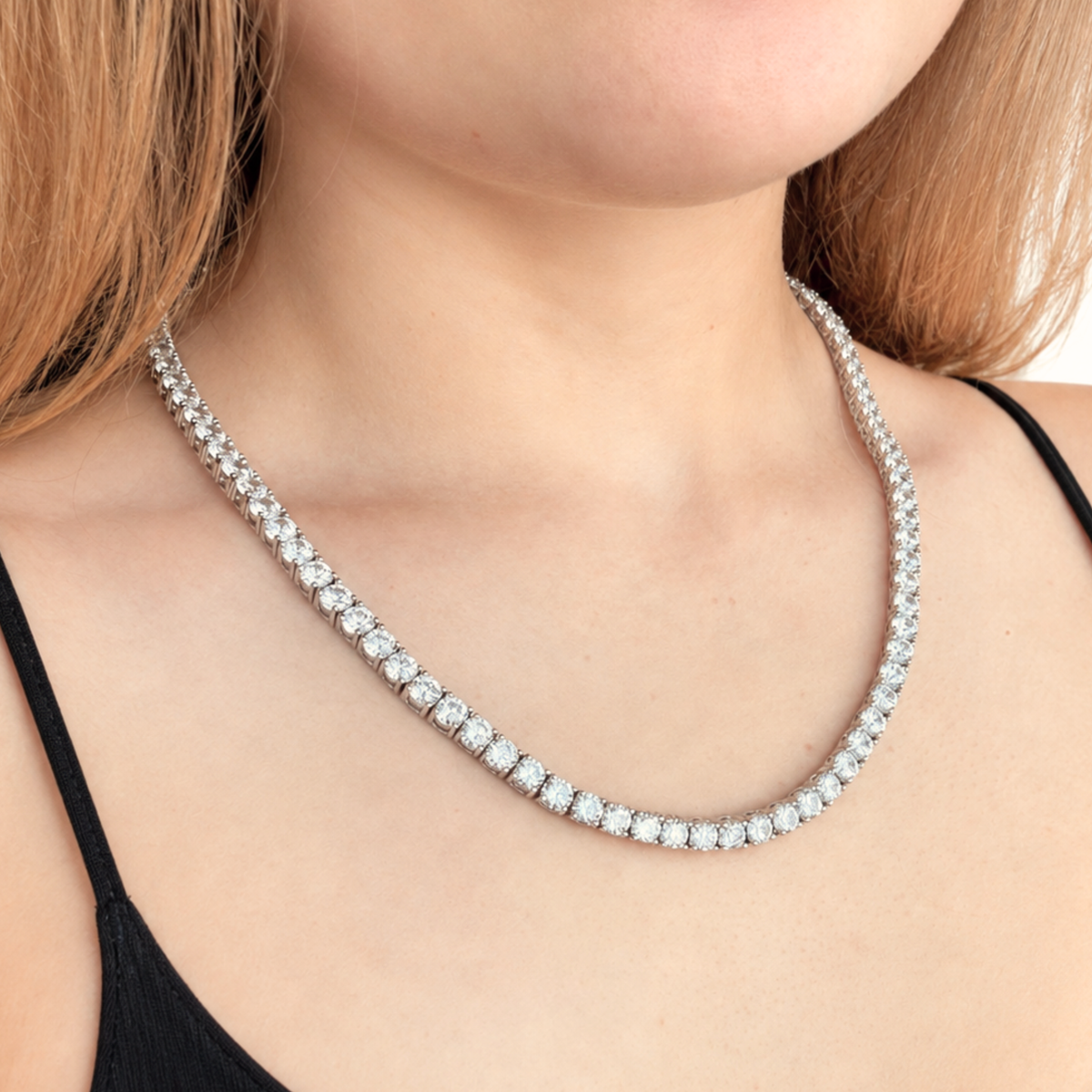Women's White Gold Tennis Chain - 5mm