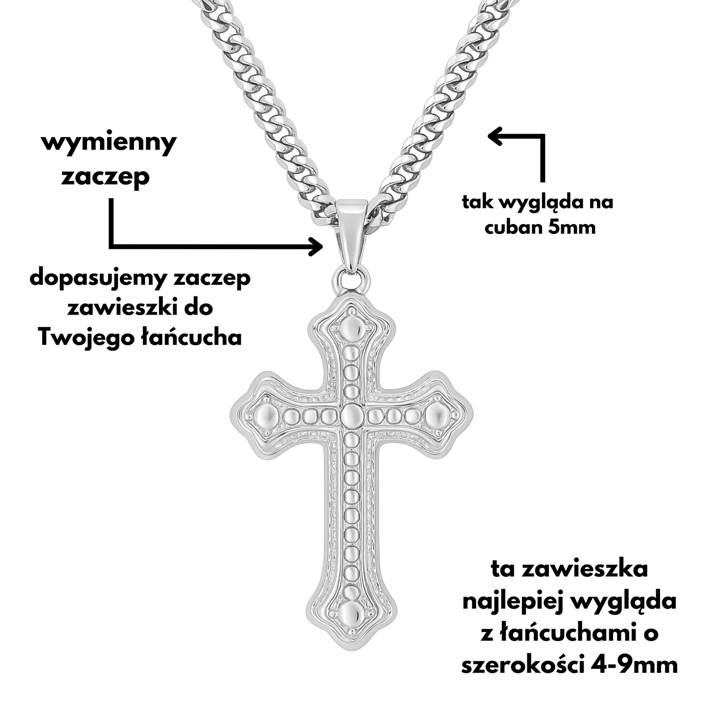 Bubble Cross Pendant White Gold