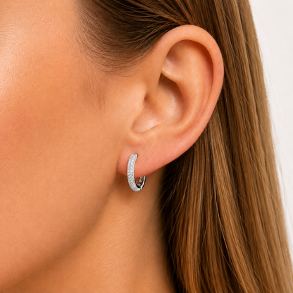 Kolczyki Crystal Hoop S925 Srebrne Damskie