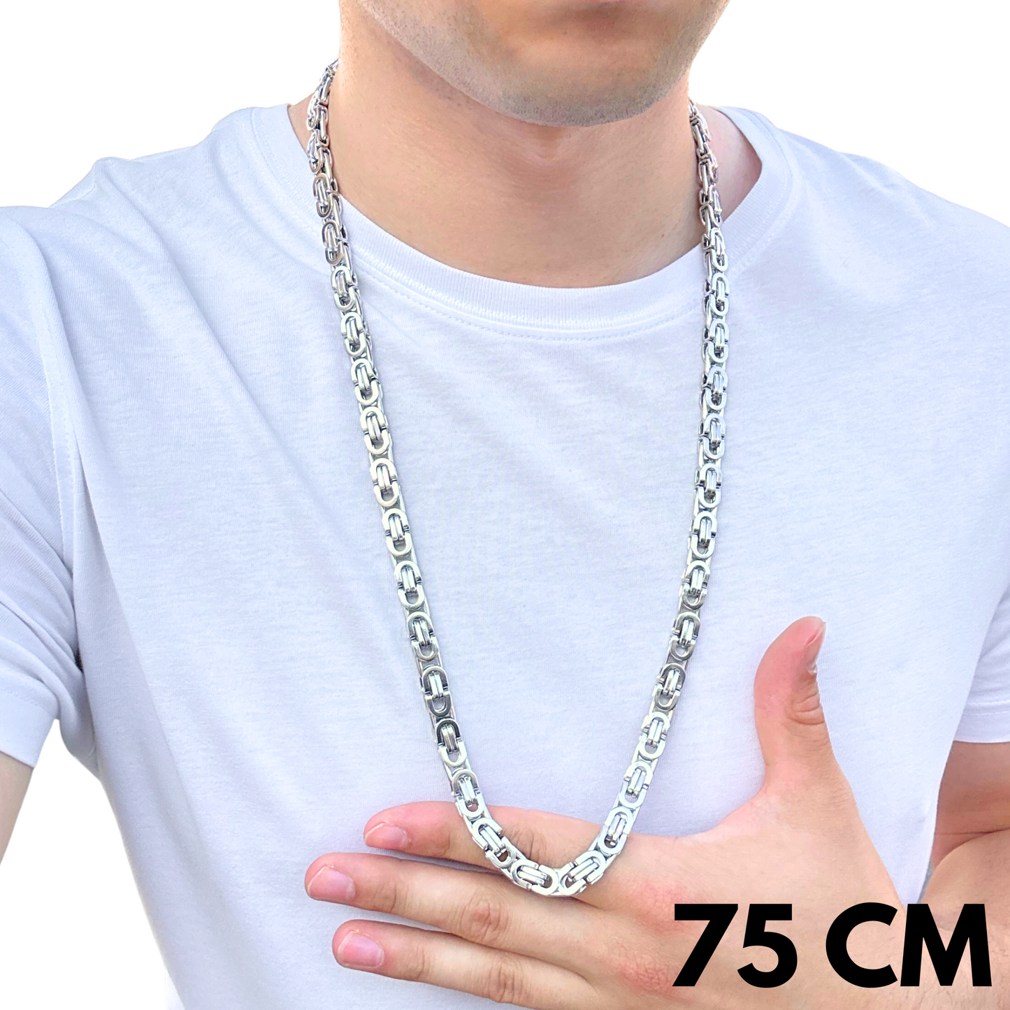 White Gold Noble Chain - 8mm