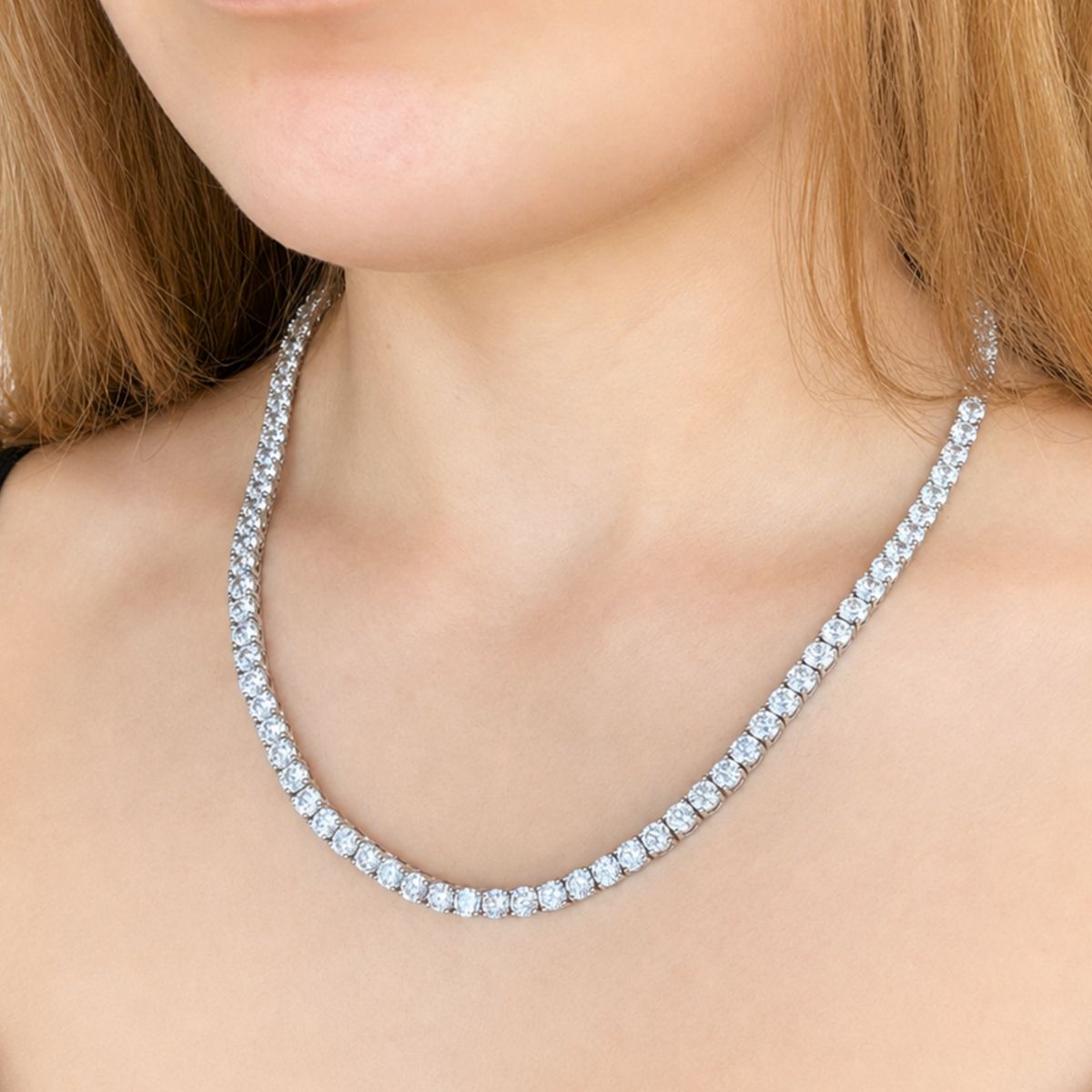 Women's White Gold Tennis Chain - 5mm