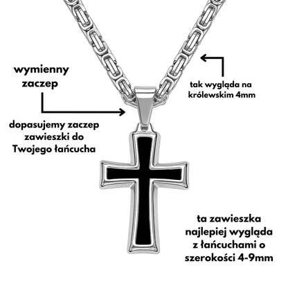 Black Cross Pendant White Gold