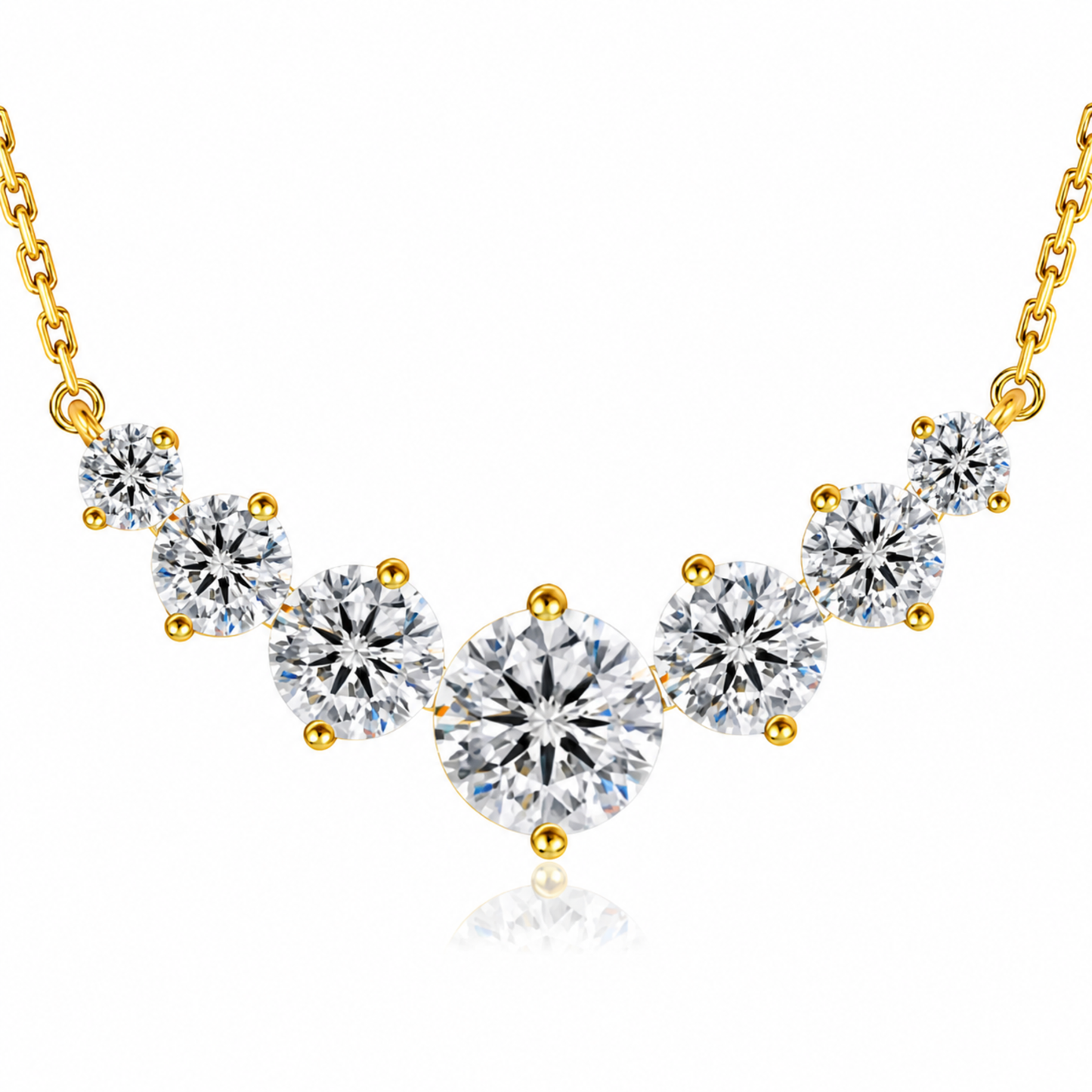 Women's Gold S925 Moissanite V-Line Necklace - 1.70ct