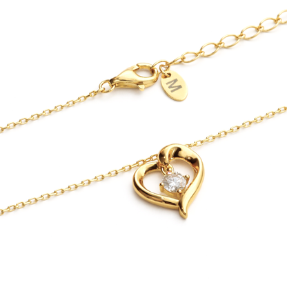 Women's Gold S925 Moissanite Heart Necklace